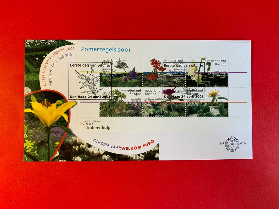 NETHERLANDS 2001 FDC 435A FLOWERS HERBAL MINISHEET - Image 1 of 1