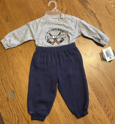 Columbus Blue Jackets НХЛ хоккей детский боди младенца разминка комплект 24 месяца новый - Изображение 1 из 4