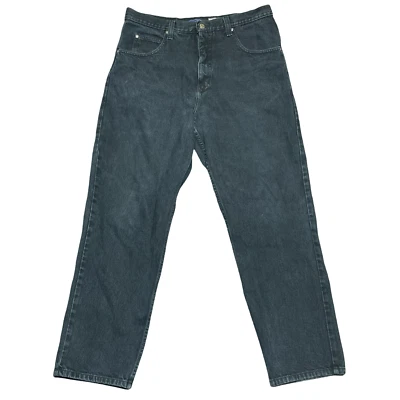 Jeans masculino vintage azul âncora 36x30 preto jeans folgado grunge anos 90 Street - Imagem 1 de 4