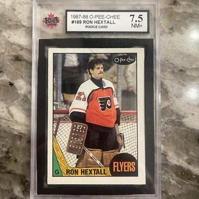 1987-88 OPC O-PEE-CHEE NHL #169 Ron Hextall Rookie Graded KSA 7.5 NM+ Flyers RC - Image 1 of 2