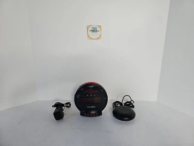 Sonic Alert Bomb Extra-Loud Dual Alarm Clock Red with Bed Shaker Heavy Sleepers - Image 1 of 4