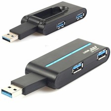 Portable Charger Data Cable 4 Ports Usb Rotatab Splitter Hub Adapter Compatible