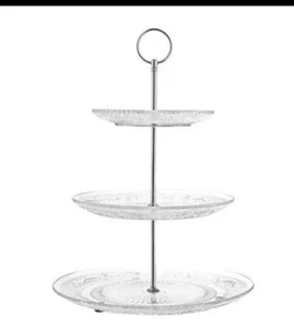 Royalty Art 3-Tiered Serving Stand (Glass) Beautiful Elegant Dishware Serve S...