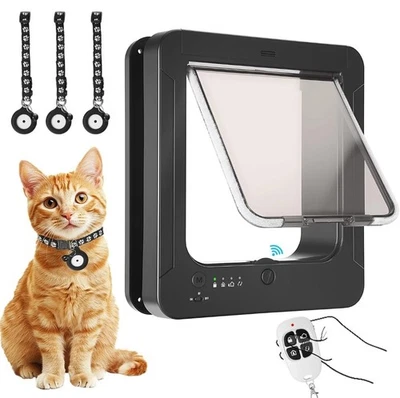 New!!! Smart Cat Door for Interior & Exterior Cat Pet Door with 3 Collar  - Image 1 of 4