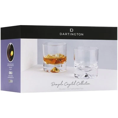 Dartington Crystal Whisky Glasses Dimple Double Old Fashioned Pair - Image 1 of 4