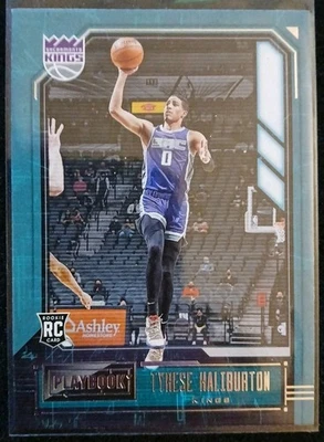 Tyrese Haliburton Rookie Kings 2020-21 lámina de plata SP Panini Playbook #188 casi nuevo-como nuevo Foto 1 de 2