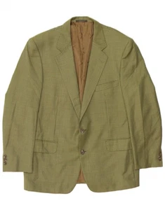 TRUSSARDI Mens 2 Button Blazer Jacket IT 52 XL Green Houndstooth Wool AV05 - Picture 1 of 3