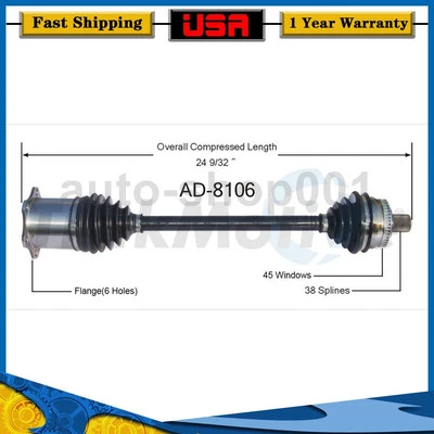 Junta eje CV delantero derecho para Audi A4 Quattro 2,0 L 2008 2007 2006 2005 2004 2003 Foto 1 de 2