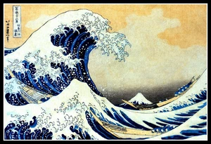 5" Hokusai Kanagawa Wave vinyl sticker. Vintage Japanese Mt. Fuji art decal - Picture 1 of 2