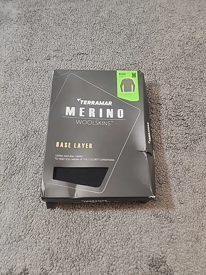 Kid's Terramar Merino Wool Woolskins Base Layer Crew Top Size Med