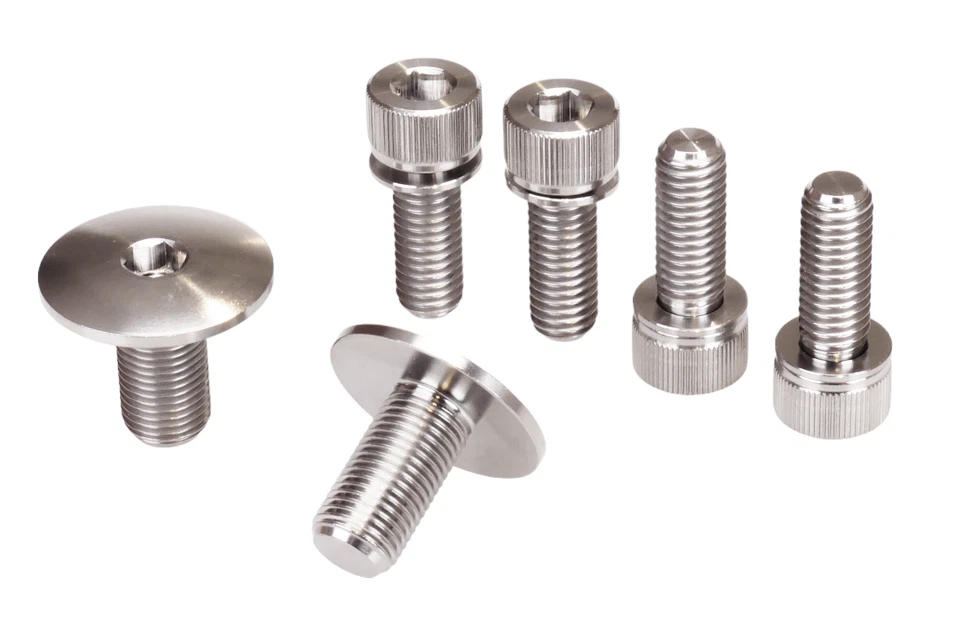 Titanium Crank Hardware Kit for ORIGINAL GT alloy Power Series Crankset (SILVER) - Image 1 of 1