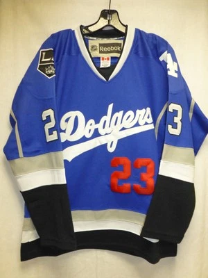 NHL MLB Blue Replica LA Kings Dodgers Hockey Jersey Dustin Brown # 23 Sz 48 - Image 1 of 4