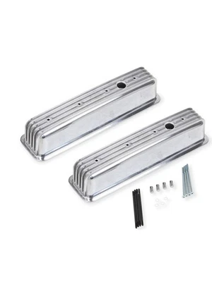 Mr Gasket Valve Cover Stock Height Breather Holes Hardware Included Fin (6856G) - Image 1 of 4