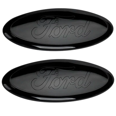 2pcs US FLAG Black-Silver Emblem Front Grille Logo + Rear Tailgate Badge Ford - Image 1 of 4