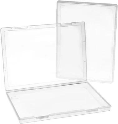 2 Pz Scatola per File Trasparente Portariviste A4,Scatola Archivio A4 Plastica p - Immagine 1 di 4