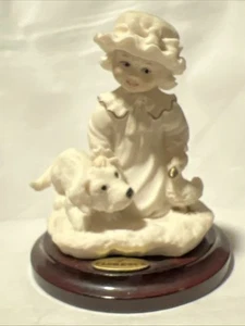 Giuseppe Armani Girl Puppy Duck Sculpture 1998 Puppy Love #0114F - Picture 1 of 13