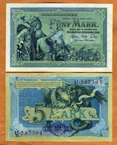 Germany, Empire, 5 Mark, 1904, P-8a, UNC   Germania, Dragon - Picture 1 of 1