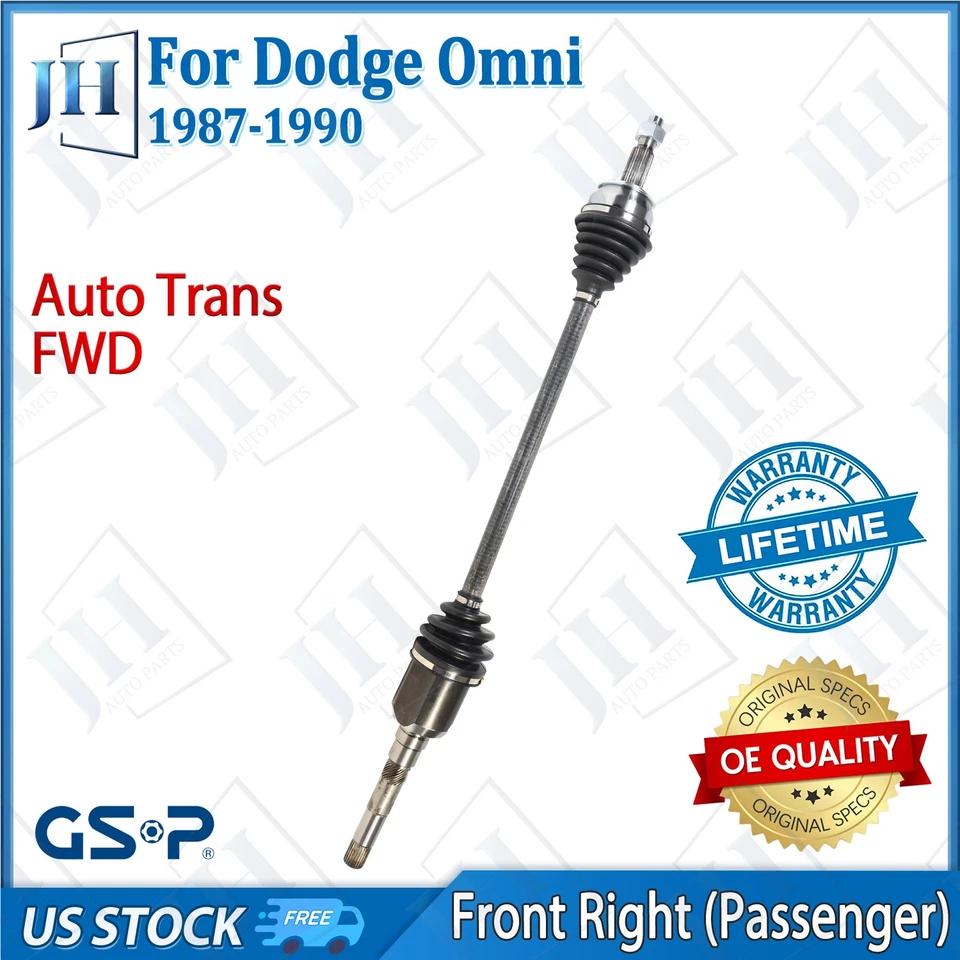 Eje CV pasajero delantero derecho original para Dodge Omni L4 1987 88 89 90 tracción delantera automático Foto 1 de 4