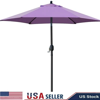 Paraguas de patio de 7,5' al aire libre mesa mercado sombrilla con 6 costillas resistente a la decoloración púrpura Foto 1 de 4