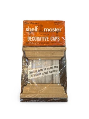 Tapas de madera decorativas vintage Shelf-Master Russ Stonier Mid Century nuevas de stock Foto 1 de 4