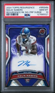 2024 Topps Resurgence Rookie Signatures Malik Nabers Rookie RC/75 PSA 10 GEMA - Imagen 1 de 3