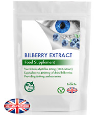 Bilberry High Strength 4000mg Extract 100 Tablets, Eye Vision/Circulation (V) UK