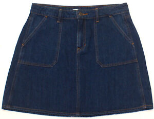 Old Navy Womens Denim Dark Blue Jean Skirt, Size 6, waist 30"
