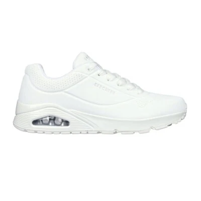 Skechers da Uomo Uno Stand On Air Scarpe Sportive con Memory Foam Bianche 52458 - Immagine 1 di 4