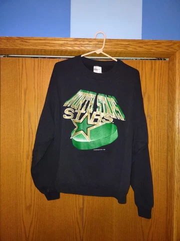 VINTAGE NICE NHL Minnesota North Stars Logo 1992 Black Sweatshirt Mens XXL 50-52 Cover