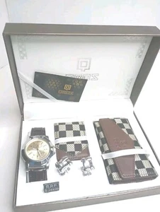 QBOS mens watch money clip/wallet/cufflinks Unused With $249 Tag Nice Gift Set - Picture 1 of 11