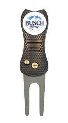 Busch Latte Light Golf Ball Marker +Switchblade Divot Tool Gift Beer