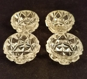 Collectible Vintage Cut glass Fancy 1.5" Dip Dish Set of Four (4) Kitchenware - Picture 1 of 3
