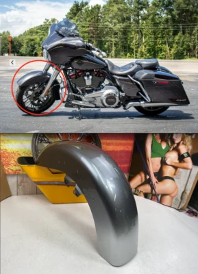 🔥14-23 原始设备制造商 2020 Harley Touring CVO 前挡泥板副 Dawg II 灰色🔥 — 第 1/4 张图片