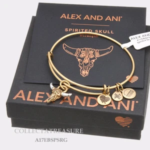 Auténtico Brazalete Dije Expandible Oro Rafaeliano Calavera Espiritada Alex and Ani - Imagen 1 de 1