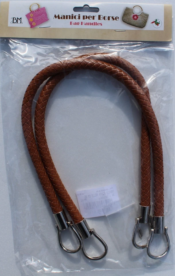 1 Paar hochwertige Taschengriffe Lederoptik Geflochten rot 55cm