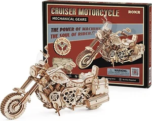 ROKR Cruiser Motorrad 3D Holz Puzzle Modell Kit DIY für Erwachsene Kid Geschenk - Bild 1 von 7