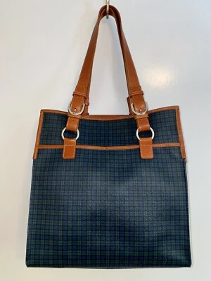 Ralph Lauren Vintage Negro Reloj Cuadros Viaje Pañales Libro Bolso de Mano RARO Foto 1 de 4