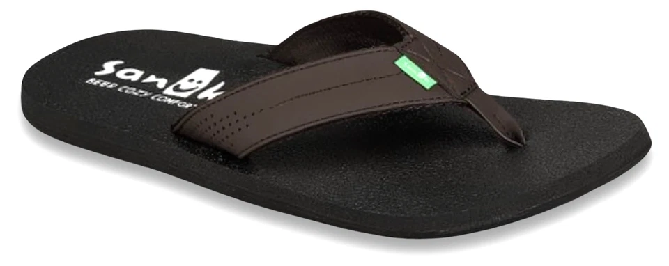 Sandalias Sanuk Beer acogedoras de montaña rusa chanclas - nuevas con etiquetas para hombre 10 marrón/negro #44607-D8 Foto 1 de 1