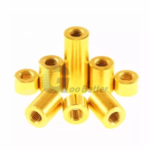 UNC3/8-16 & UNF3/8-24 Round Brass Threaded Standoff Spacer Female Coupling Nuts - Picture 1 of 8