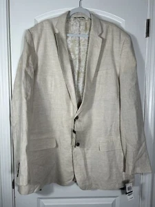 Tasso Elba Elfenbein 100 % Leinen Blazer Sport Mantel Herren Gr. 2XL Tall Neu mit Etikett - Bild 1 von 2
