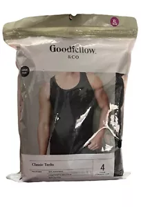 NWT Goodfellow & Co sz XL 46/48" Men's 5 pk Black Ribbed Tank Top Undershirt ii5 - Picture 1 of 4