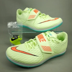 Nike High Jump Elite 806561-700 Green Lace Up Track and Field Cleats Mens 10 - Picture 1 of 12