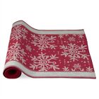 Falling Snowflake TABLE RUNNER 72" x 20" Red White CHRISTMAS 100% cotton