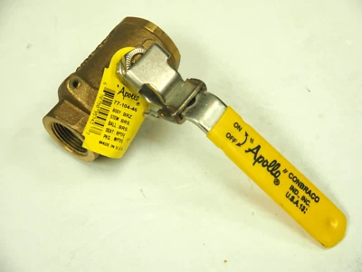 Apollo Valve 3/4" Bronze Latch-Lock Lever In Line Ball Valve 77-104-46 FAST SHIP - Image 1 of 4
