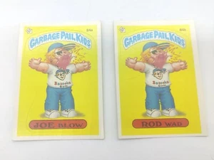 1986 Garbage Pail Kids Cards 84A Rod Wad & 84B Joe Blow 84 Set Lot Of 2 GPK 80s - Picture 1 of 3