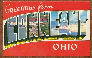 Conneaut Ohio large letter letters greetings Postcard chrome - Picture 1 of 2