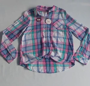 So Little Girls plait tie front Button-front Shirt Long sleeve pink size 14 - Picture 1 of 6