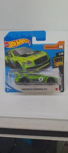 Hot Wheels 2018 BENTLEY CONTINENTAL GT3 GHB29 NIGHTBURNERZ 1/10 New Short Card - Picture 1 of 7