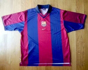 CAMISETA DE FUTBOL BARCELONA 2000/01 (XL) LOCAL NIKE ROJA AZUL VINTAGE RARA - Imagen 1 de 7