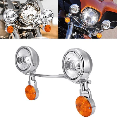Passing Turn Signal Lamp Fog Lights Bar For Harley Sportster XL 883 1200 Dyna - Изображение 1 из 4